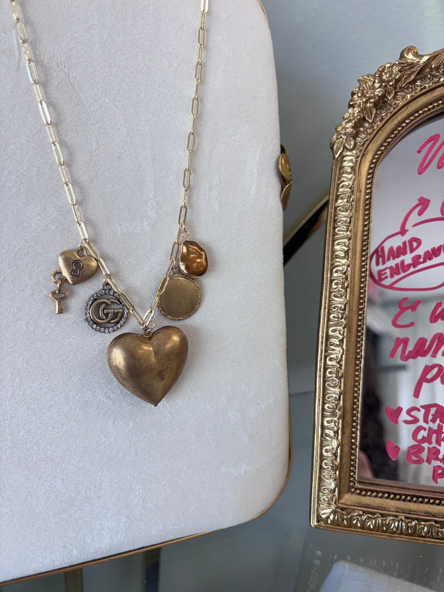 Gucci Puff Heart Charm Necklace