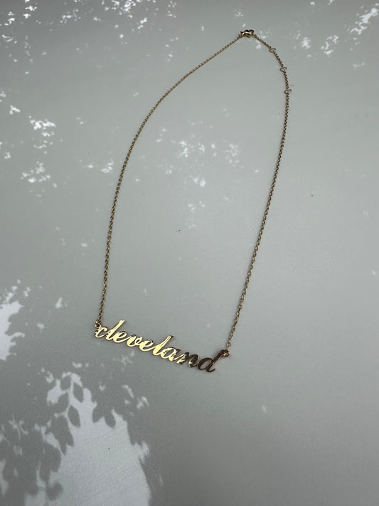Cleveland Script Necklace