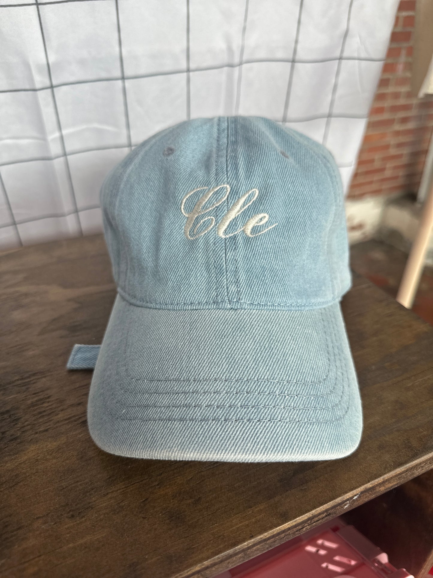 Light Denim Cle Script Dad Hat