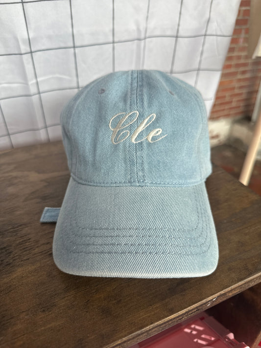 Light Denim Cle Script Dad Hat