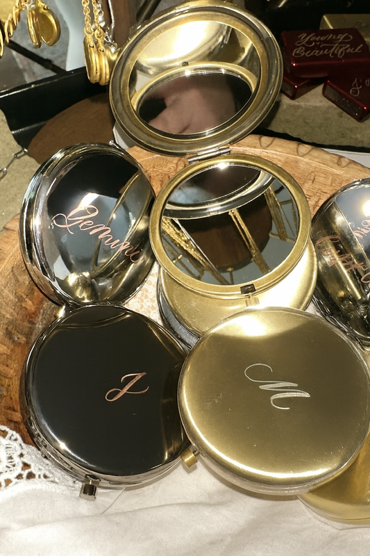 Hand Engraved Initial Mirror