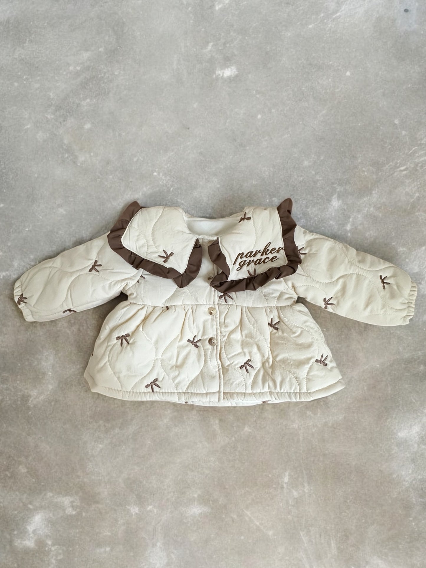 Quilted Puffed Embroidered Jacket