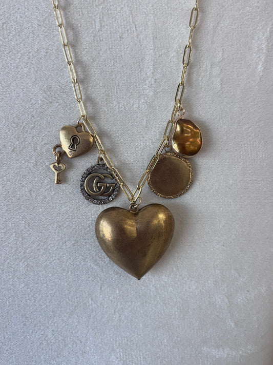 Gucci Puff Heart Charm Necklace