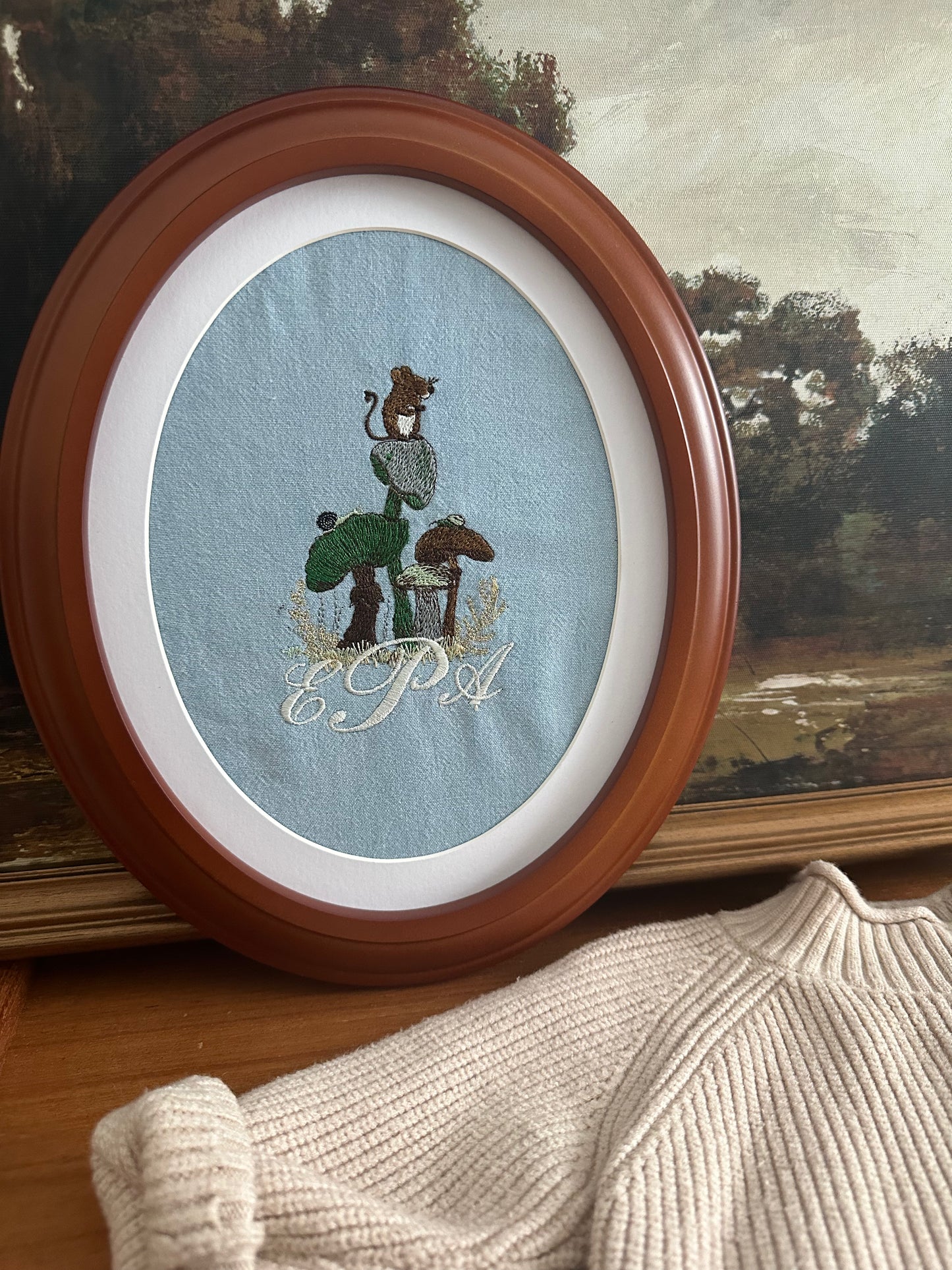 Embroidered Keepsake Picture with Frame