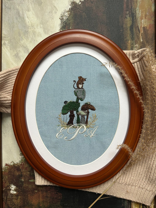 Embroidered Keepsake Picture with Frame